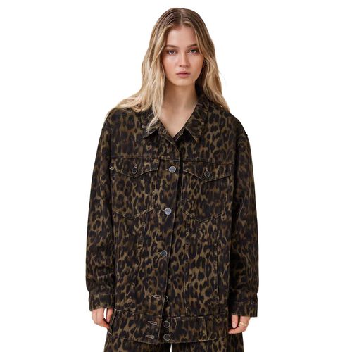 AllSaints Willow Leopard Print Denim Jacket